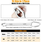 Universal Wrench,8-22mm Universal Torx Self-tightening Wrench,Double-head Torx Spanner,Non-Slip Multi-function Wrench for Most Nuts & Bolts Repair,Professional Car Assembly & Disassembly Tool