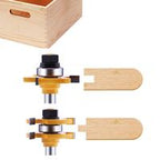 Tongue and Groove Router Bit Set (2 PCS) with 1/4 Inch Shank T Shape, Wood Milling Saw Cutter (Woodworking Tools for Home Improvement and DIY) Edging Veining Outdoorfun Fathersdaygift Blades [Sold 369 units]