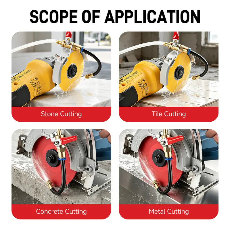 Angle Grinder Dust Remover Aluminum & Brass Misting Attachment, Dual-Mode Adjustable Flow Construction Accessory, Cooling Spray for Cutting Tile/Concrete, Cleaner Workspace Power Tool Accessory,toolupgrade