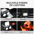 Headlamp Rechargeable, 90° COB LED Head Lamp with Motion Sensor, 5 Modes & IPX5 Water-Resistant LED Head Light for Night Running, Fishing, Cycling, Camping