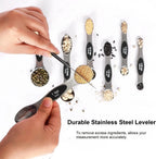 Stainless Steel Magnetic Spoons 7 Set with Leveler for Baking, Stackable Metallic Spice Kitchen Utensils and Gadgets Measure Cups Measuring [Sold 619 units]