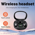 MSHUKCOE Wireless Bluetooth Headphones，Tiny Size Invisible Earbuds，Waterproof Headsets，With Mic，Sleep and Sports Earphones Set, 2 Pairs, Mini and Short Handle Design，for Work Sport Sleeping summerwins