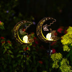 Solar Cat Moon Light for Garden and Yard Decor, Waterproof Outdoor Pathway Light, Warm Glow, Ideal for Fences, Holiday Gift, Solar Lights Outdoor
