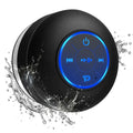 Waterproof Bluetooth Speaker with RGB Lights, IPX4 Rating, Suction Cup, Built-in Mic, Buttons - Plastic Portable Wireless Speakerphone for Phones, Tablets, Bathroom [Sold 1000+ units]