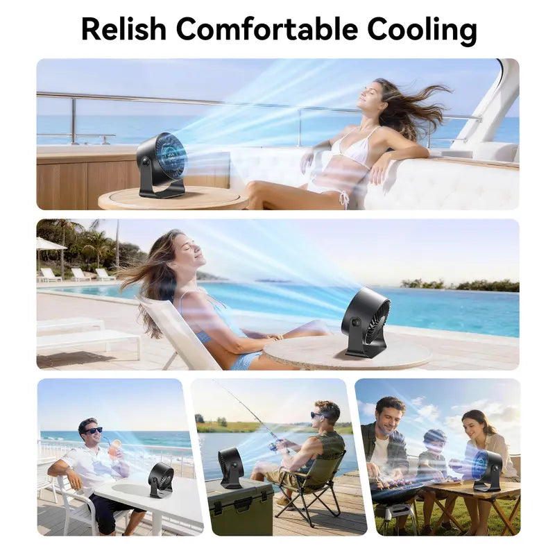 DIGIX Rechargeable USB Desk Fan for Bedroom, 100 Speeds, 360° Rotation, Wall Mounted Design Small Portable Table Fan with LED Display, Quiet Personal Desktop Cooling Fans for Home Office