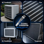 AC Fin Comb and Condenser Fin Straightener Cleaner, Durable Stainless Steel Evaporator Radiator Repair Tool, Adjustable Air Conditioner Fin Cleaning Brush for Home and Car AC Units [Sold 572 units]