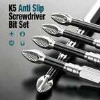 K5 anti-slip screwdriver bits, K5 impact-resistant anti-slip screwdriver bits, strong magnetic screwdriver bit set; suitable for home repairs and DIY; power screwdriver bit set; power tool accessories.