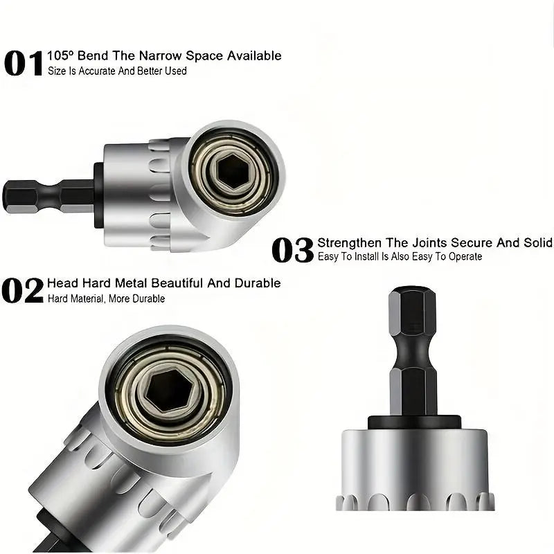 105 Degree Angle Head Electric Angle Wrench, Electric Screwdriver Hardware Tool Accessories, Drill Attachment, Angle Electric Device, Angle Screwdriver, Power Tools, Cordless Power Drill, Repair Tool Kit [Sold 559 units]