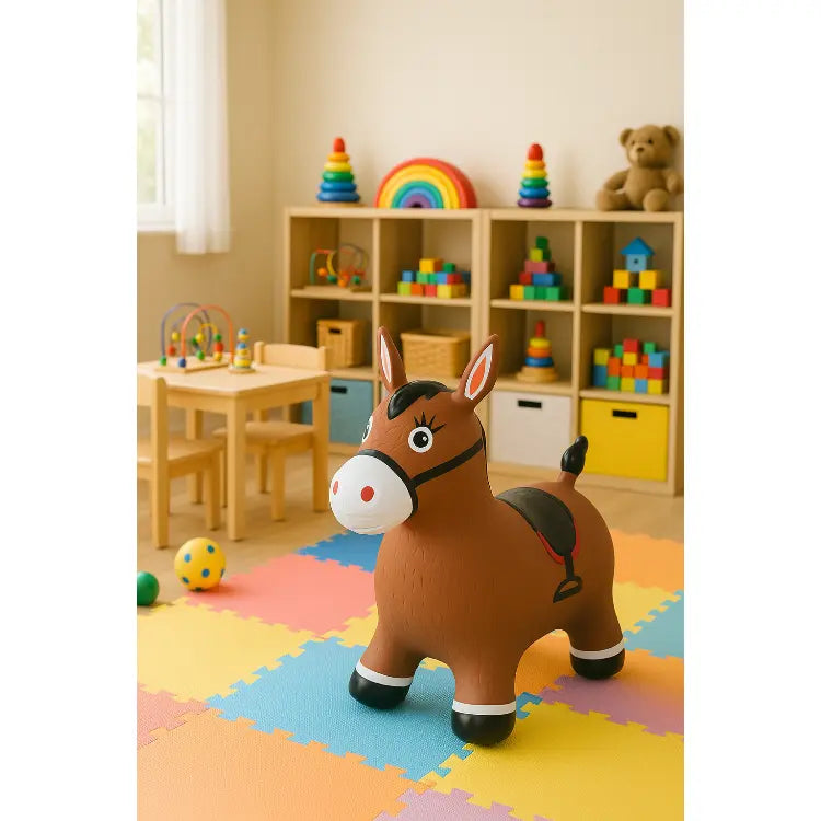 Soft Play Bouncy Horse – Inflatable Ride-On Hopper for Toddlers
