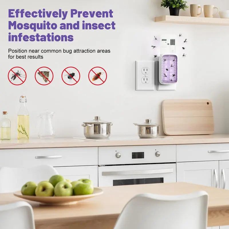 Household UV Mosquito Killer Lamp Plug-in Electric Shock Sticky Trap Dual Action Design Safe Chemical-Free Indoor Outdoor Use summerwins