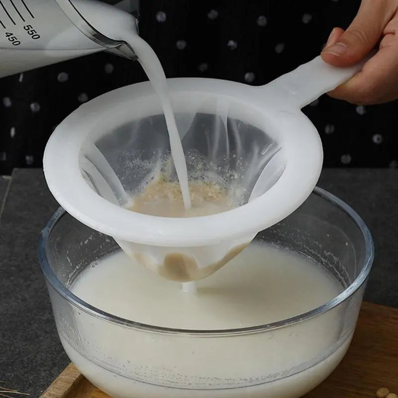 Ultra Fine Mesh Strainer Nylon Food Juice Strainer Yogurt Mesh Sieve Plastic Mesh Colander with Handle Mini Brine Shrimp Separation Net for Kitchen Utensils