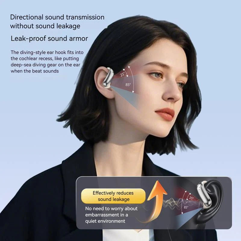 Black Monster Bluetooth Earbuds Zero-Gravity Titanium Ear-Hook Noise Cancelling 145H Playtime IPX5 Waterproof Wireless Headphones Gift for Men Women