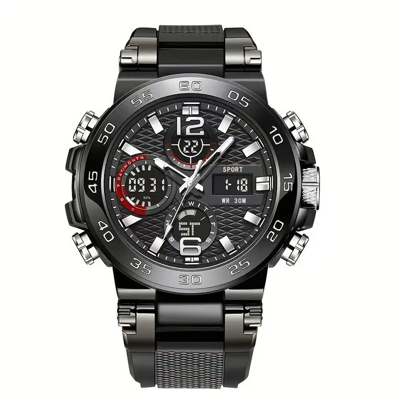 Men's Waterproof Digital Sports Watch with Luminous Dial Alarm Function, Wristwatch Gift with Box, Digital Analog Watch, Water Resistant Watch（1,000+ sold）