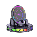 360° Rotating Wireless Charging Car Phone Holder with RGB Lights - Auto-Lock, Ultra-Stable Gel Base, Plastic/Rubber Build, Hands-Free, for Dashboard & Windshield, Fits iPhone & Android, Car Interior Accessory [Sold 586 units]