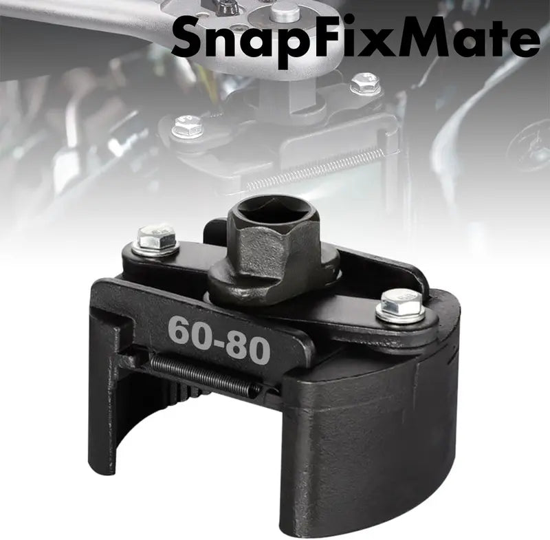 SnapFixMate Adjustable Oil Filter Wrench Universal Oil Filter Removal Tool 1/2'' Drive Cap Style  New Update Oil Filter Tool Perfect Fits Small Medium-sized Spin-on Oil Filters (60mm-80mm)
