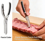 BBQ Rib , Rib Membrane Remover Stainless Steel Tool Kit, with Arc Clamp & Non-Slip Grip, Ergonomic Design for Easy Membrane Removal, Dishwasher Safe BBQ Accessories