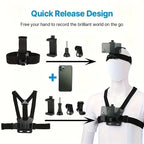 Action Camera Strap Set with Phone Clip, Mounting Kit for GoPro, Smartphones and Osmo Action, Sports and Photography Camera Accessories #GLOBAL PICKS