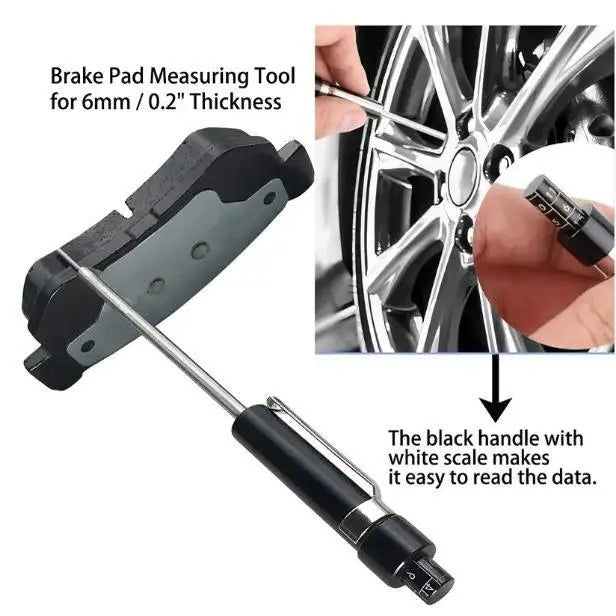 Stainless Steel Base Plate Type Car Brake Pad Thickness Gauge Tool - 1.5mm-11mm Scale, Racing Truck Vehicle Compatibility, ABS-Enabled Detection Pen, Tools and Gadgets for Auto Brake Shoe Testing  [Sold 1000+ units]