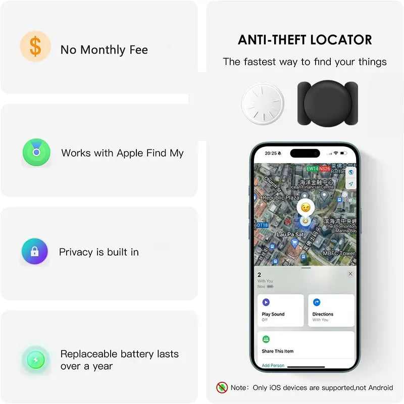 GPS Tracker for Car,Mini Trackers Device with Weatherproof Magnetic Case-No Monthly Fee-Best Hidden GPS Trackers,Anti-lost Device,Works with Apple