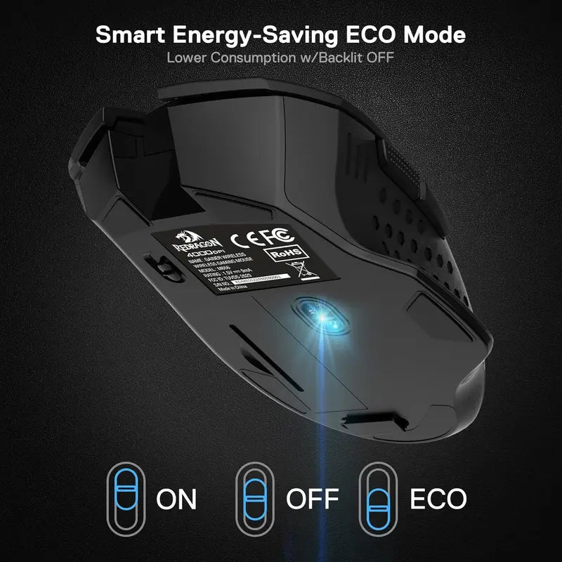 Redragon M656 Gainer Wireless Gaming Mouse, 4000 DPI 2.4Ghz Gamer Mouse w/ 5 DPI Levels, 7 Macro Buttons, Red LED Backlit & Pro Software/Drive Supported, for PC/Mac/Laptop,summerwins