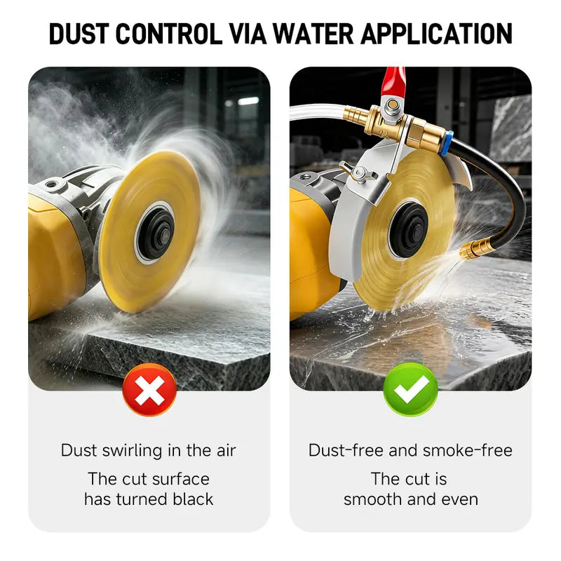 Angle Grinder Dust Remover Aluminum & Brass Misting Attachment, Dual-Mode Adjustable Flow Construction Accessory, Cooling Spray for Cutting Tile/Concrete, Cleaner Workspace Power Tool Accessory,toolupgrade