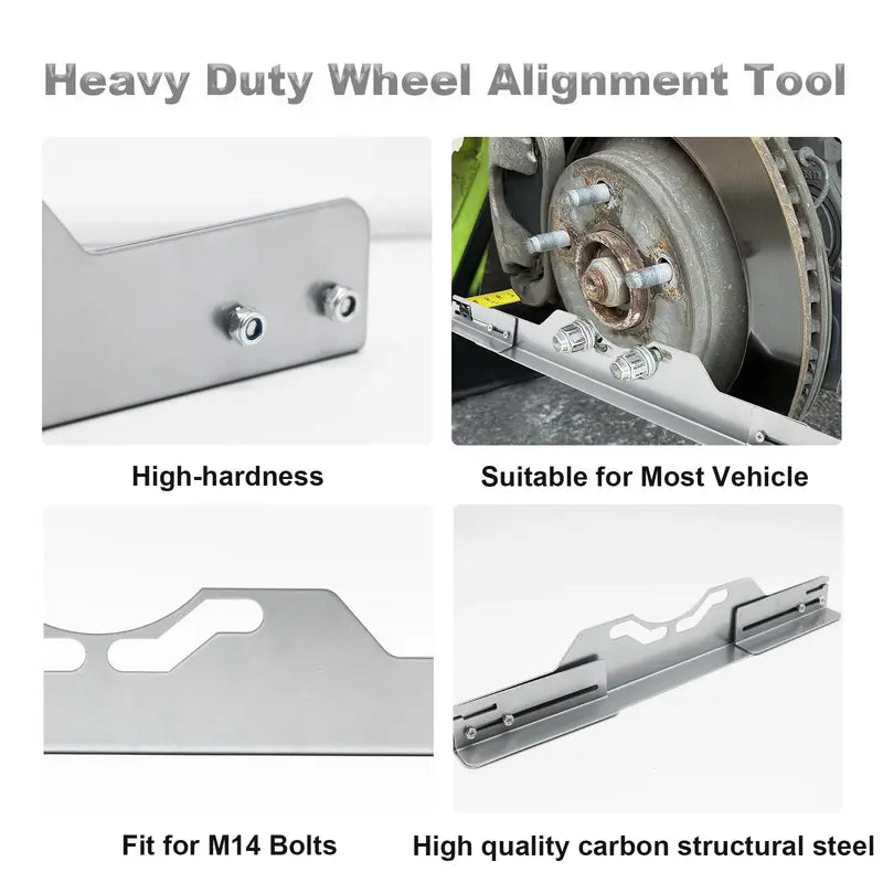 Heavy Duty Steel Wheel Alignment Kit with 3m Tape Measures & Toe Alignment Plates - Fast, Accurate Automotive Car Tools for Cars, Tire Repair & Maintenance   [Sold 1000+ units]