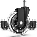 Office Chair Wheels Replacement Swivel Rubber Caster Set of 5 for Hardwood Floors & Carpet 3" Rollerblade Heavy Duty Casters Universal Fit Smooth Rolling Protect Flooring