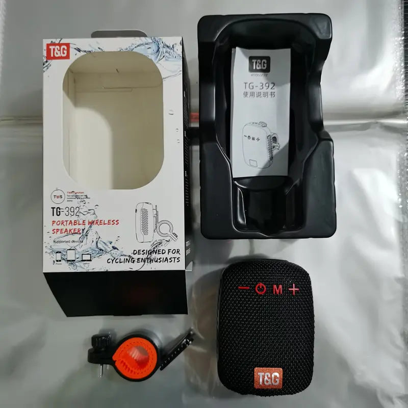 Portable Wireless Bluetooth-compatible Speaker with Handlebar Mount, Waterproof Rechargeable Outdoor Loudspeaker for Cycling, Hiking and Camping （1,000+ sold）