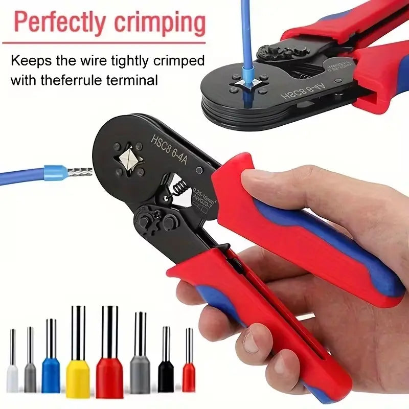 Crimping Tool Kit with 1900-Piece Wire Connectors, Insulated Wire Crimp Terminals, Mixed Butt, Ring, Fork, Spade, Bullet, and Quick Disconnect Assortment, HSC8 6-4A Crimping Pliers Set [Sold 683 units]