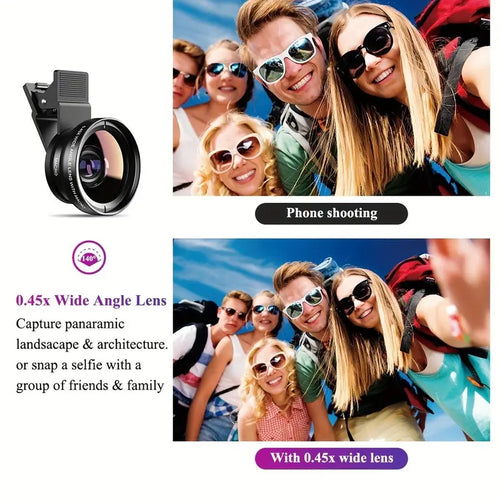 0.45X 2 in 1 Macro Wide Angle Mobile Phone Camera Lens Cellphone Accessories  [Sold 1000+ units]