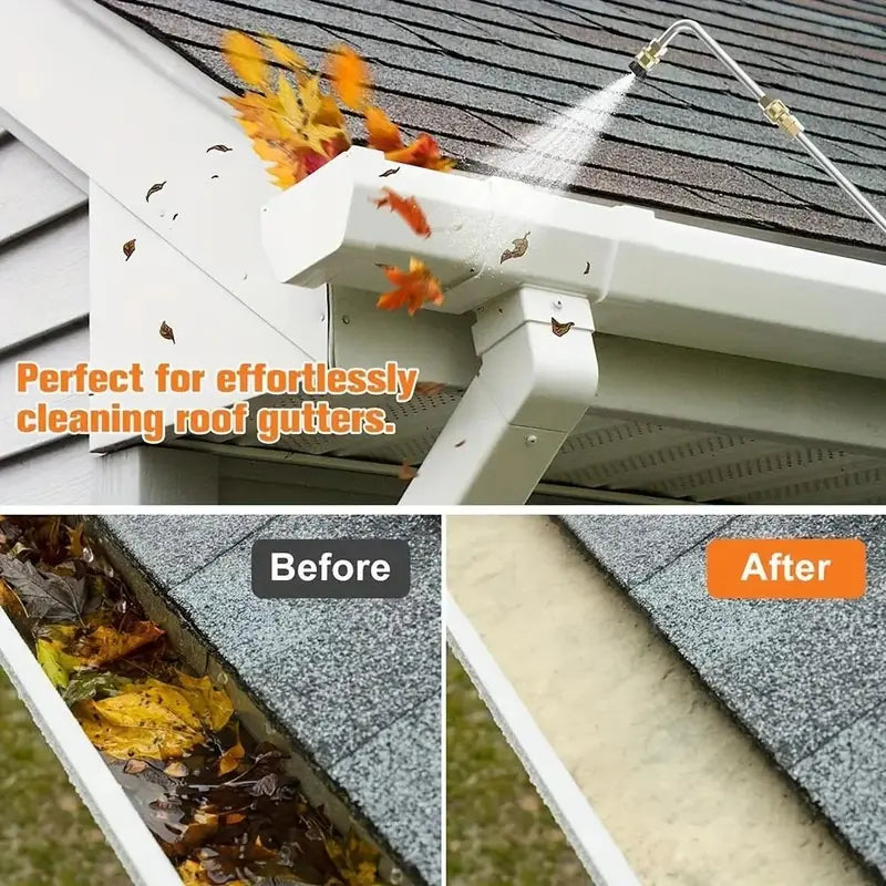 Pressure Washer Extension Wand 10 Pack Power Washer Lance with 5 Atomization Nozzle Tips 1 Gutter Cleaner Attachment Curved Rod for Gutter Roof Drainage Walls Cleaning#Summervibes