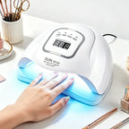 150W UV LED Nail Lamp Dryer, Professional Gel Polish Curing Light with Automatic Sensor & 4 Timers, Nail Care Product for Beginner Home & Salon Manicure-Pedicure Tools [Sold 791 units]