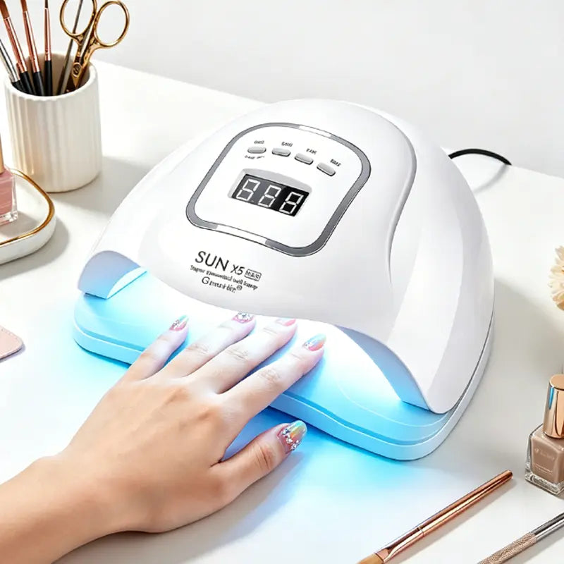 150W UV LED Nail Lamp Dryer, Professional Gel Polish Curing Light with Automatic Sensor & 4 Timers, Nail Care Product for Beginner Home & Salon Manicure-Pedicure Tools [Sold 791 units]