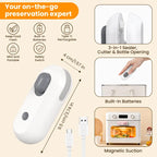 IMOLI New 4 in 1 Mini Sealing Machine Snack Bag Portable Beer Bottle Opener Built-In Cutter USB Rechargeable Plastic Heat Sealer for Food Storage Magnetic Design Home Kitchen Pet Supplies Camping