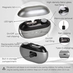 Advanced Electric Nail Clipper, Automatic Nail Trimmer & Polisher with LED Light, Magnetic Cover, Nail Clipping Storage, USB Rechargeable, Safe 2-Speed Modes for Seniors, Kids, and Adults, Gift for Parents, Manicure and Nail Care Tool