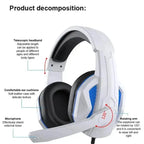 Wired USB Esports Gaming Headset with Microphone, Multiplatform Breathable Gamer Headphones for PS4, PS5, Xbox, PC, Gaming Peripherals, Gaming Accessory