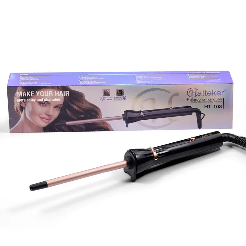 Hatteker 3/8 Inch Hair Curling Iron,9mm Tiny Curling Wand for Home & Salon Use,Portable Hair Styling Tool for Women & Girls,for Short & Long Hair