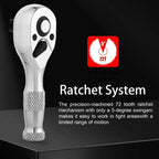 Ratchet Set, 1/4", 3/8", 1/2" Drive Ratchet Stubby Handle Wrench, 72-Tooth Quick-Release Reversible Wrench Set, Professional Hand Tool,Blackfriday,Christmas Gift   [Sold 1000+ units]