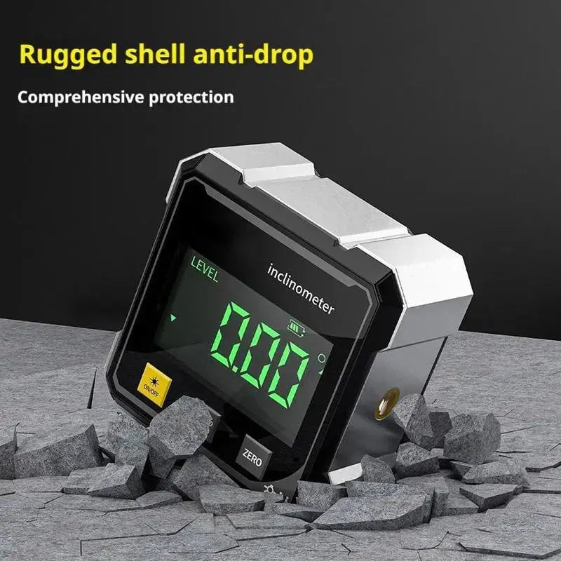 360° Magnetic Digital Angle Finder Tool - Rechargeable Electronic Measuring Tool with 4-Sided Magnets Keep It Steady, Compact Snap-On Stays Put on Metal Surfaces, Dual Laser Guide for Home Renovations, Woodworking (Includes Batteries) [Sold 539 units]