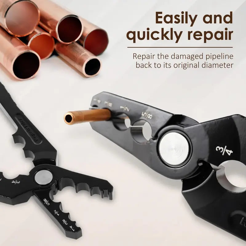 Manual Copper Tube Rounder Flat Tube Repairer Pliers Pipe Rounding Plier with 6 Hole Multifunctional Tube Rounder Tool for 1/4" 3/8" 1/2" 5/8" 3/4" 7/8" Copper Tube Aluminum Thin Walled Iron Pipe outdoorfun