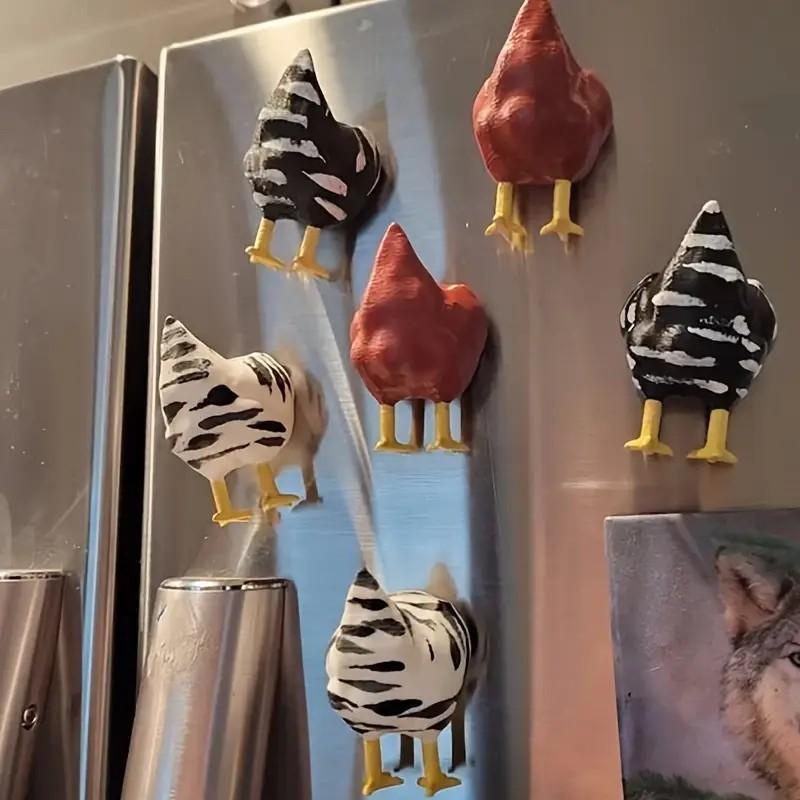 Cartoon Chicken Design Fridge Magnet, 3 Counts/set Cute Refrigerator Decorating Magnets, Personalized Refrigerator Magnet for Kitchen or Office Whiteboard, Magnetic Refrigerator Magnets   [Sold 897units]