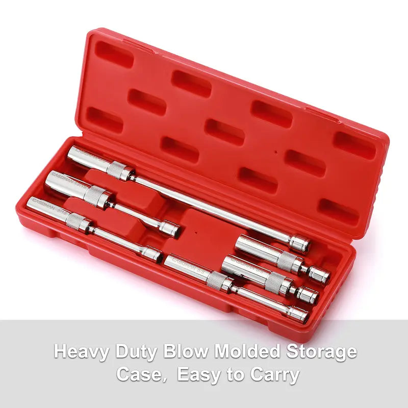 6PCS 3/8-Inch Drive Magnetic Swivel Spark Plug Socket Set, Thin Wall, Include 9/16-Inch, 5/8-Inch, 13/16-Inch, 14mm， Socket, Length: 4-Inch, 6-Inch, 11-Inch, 12-Point, CR-V, DEALS FOR YOU DAY