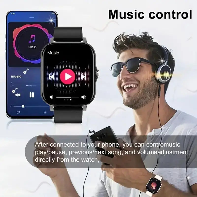 New Smartwatch (Black) Wearable Device, Outdoor Sports, Smart Watch, Wireless Talking/Dialing, Multi-Sport Mode, Call Reminder and Rejection, SMS Reminder, Message Reminder, Various APP Reminders, back to school, back to school haul [Sold 604 units]