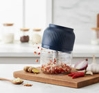 Electric Garlic Chopper Rechargeable Wireless Mini Food Processor One Touch Operation Splash Proof Lid for Chopping Garlic Onion Ginger Meat Baby Food Smoothies Blue Kitchen Utensils Dispensers Oil Cordless Cutting