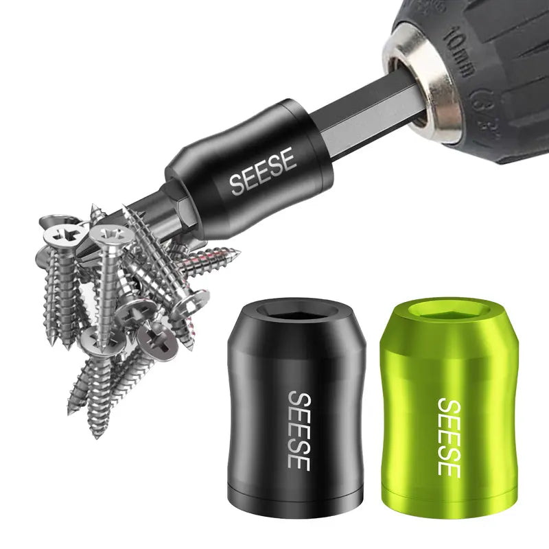 【DealsForYouDays】SEESE Strong Magnetic Screw Ring: 1/4 Inch/ 6.35 mm Universal Magnetic Screw Holder - Removable Magnetic Screwdriver Drill Bit Holder for Hex Screwdriver and Power Bits