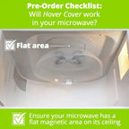 HOVER COVER Magnetic Splatter Cover, 12-Inch Clear BPA-Free Food Lid, Vented Plate Guard with Steam Vents, Anti-Splash Microwave Lid, Dishwasher Safe, Space-Saving Magnetic Storage