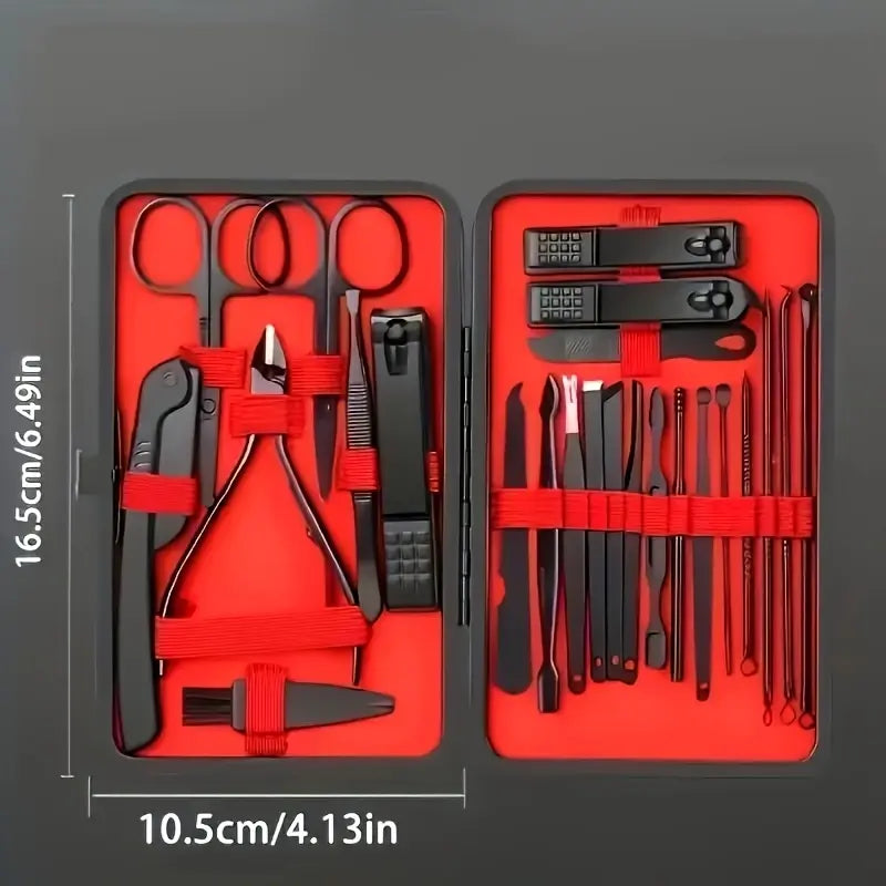 24pcs Professional Nail Clippers Kit - Razor-Sharp Blades For Precise Cutting, DurableAnd Long-Lasting Construction For Both Fingernail And Toenail Trimming Needs -Quality Nails At Home With Essential Tools For Complete Pedicure Care