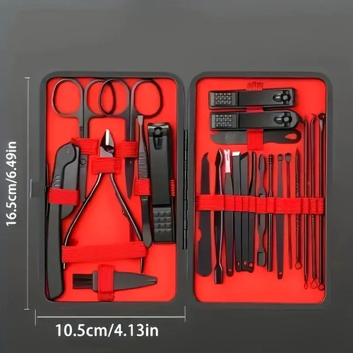 24pcs Professional Nail Clippers Kit - Razor-Sharp Blades For Precise Cutting, DurableAnd Long-Lasting Construction For Both Fingernail And Toenail Trimming Needs -Quality Nails At Home With Essential Tools For Complete Pedicure Care