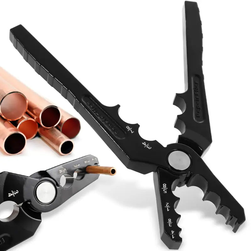Manual Copper Tube Rounder Flat Tube Repairer Pliers Pipe Rounding Plier with 6 Hole Multifunctional Tube Rounder Tool for 1/4" 3/8" 1/2" 5/8" 3/4" 7/8" Copper Tube Aluminum Thin Walled Iron Pipe outdoorfun