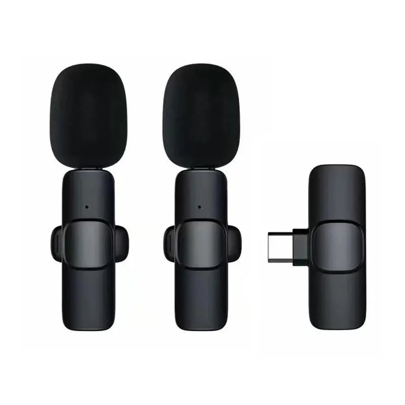 Wireless Lavalier Microphone Set - Rechargeable Lapel Audio Mic for iPhone, USB Type-C Smartphones, Camera Vlogging Equipment, Omnidirectional Condenser for Video Recording